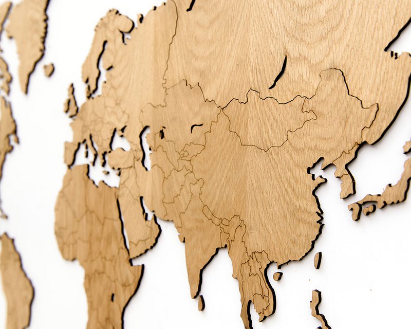 Mappa del mondo in legno - Fai da te - 3 tipi di legno
