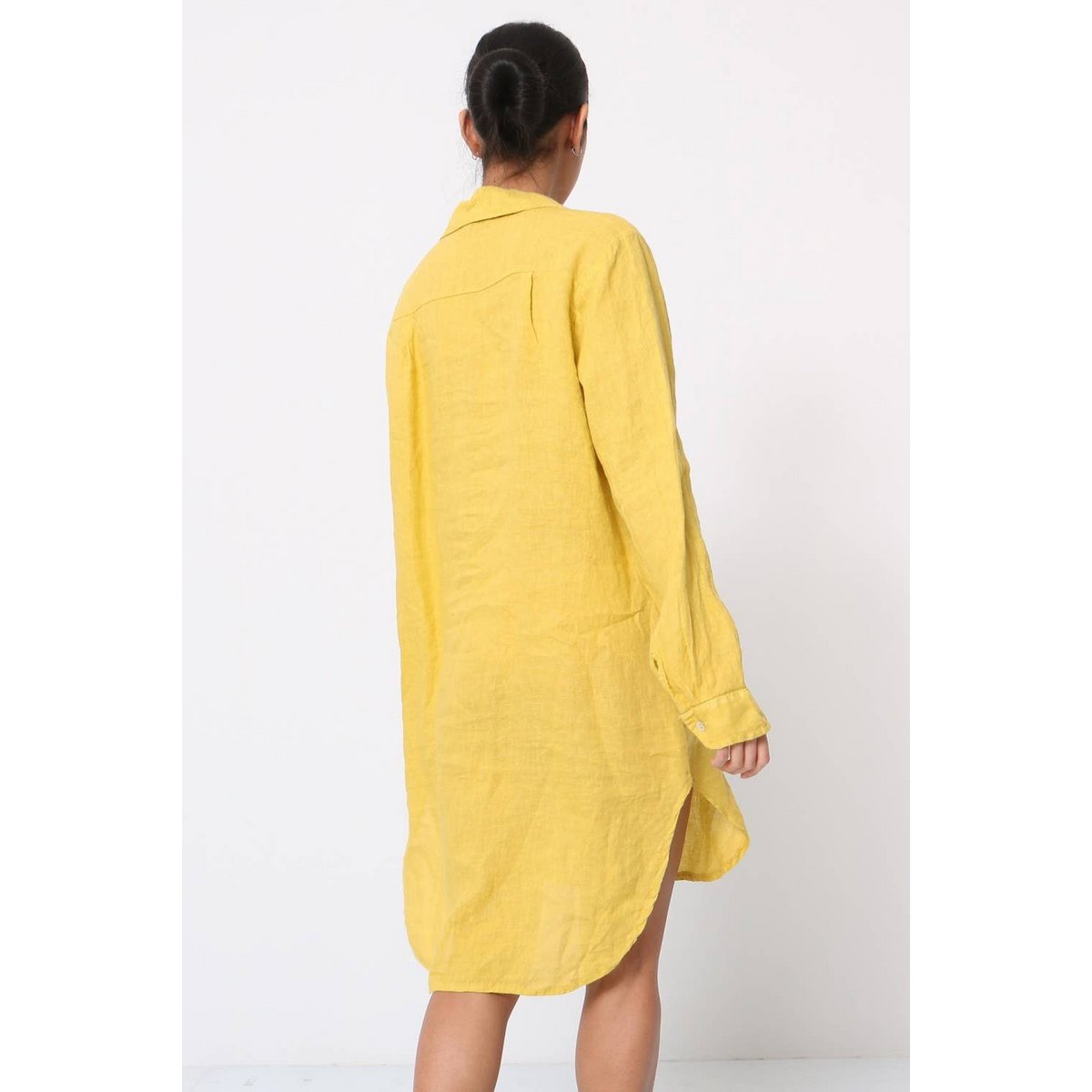 Short dress with linen pockets for women ref.2244