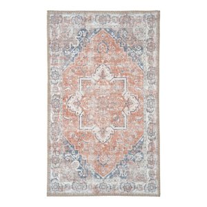 Havana Fußmatte – Blau/Orange, Chenille-Polyester, 50 x 80 cm