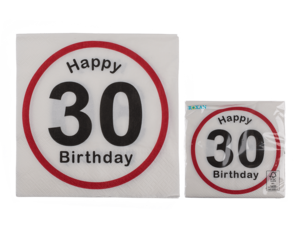 Papieren servetten, Gelukkige Verjaardag - 30,