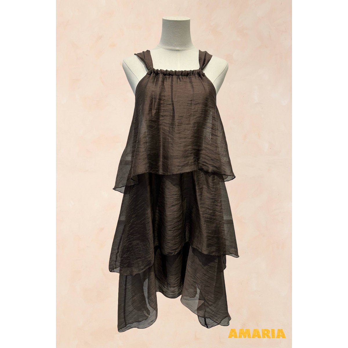 Robe à Volants à Bretelles et Nœud Déco - LYOCELL - 7746