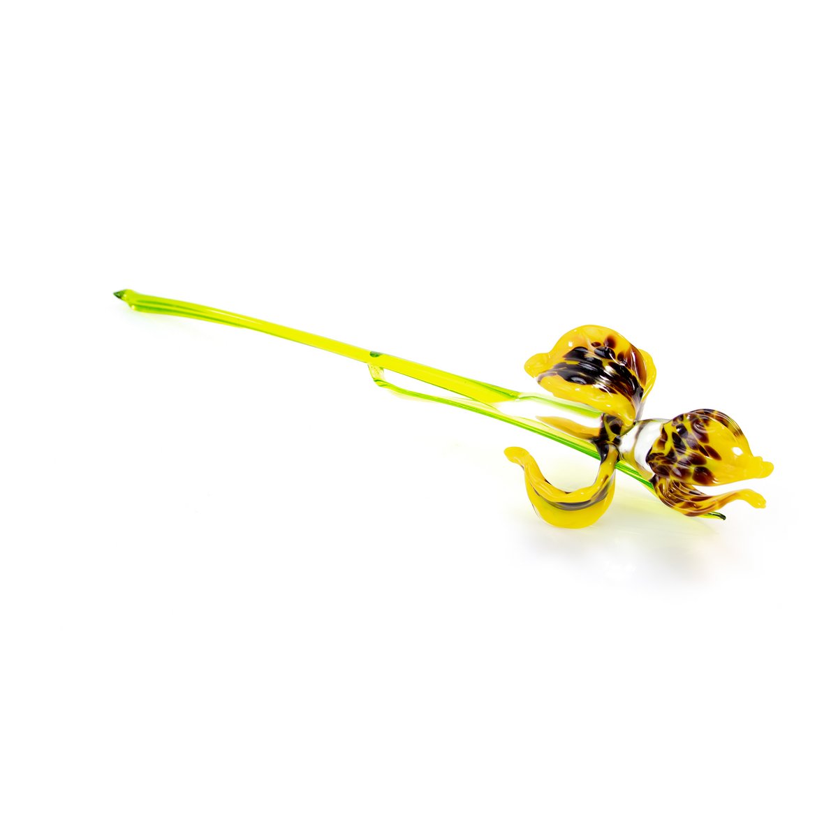 Glazen Iris - Geel - lengte 30 cm - Handgemaakt