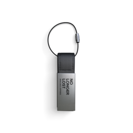 Luxury metal keychain with sleek black design and silver accents. Durable and stylish accessory for keys, bags, or as a gift.