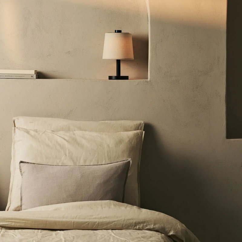 Rover zwarte houten oplaadbare lamp