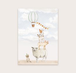 Postkarte Bauernhoftiere Hurra