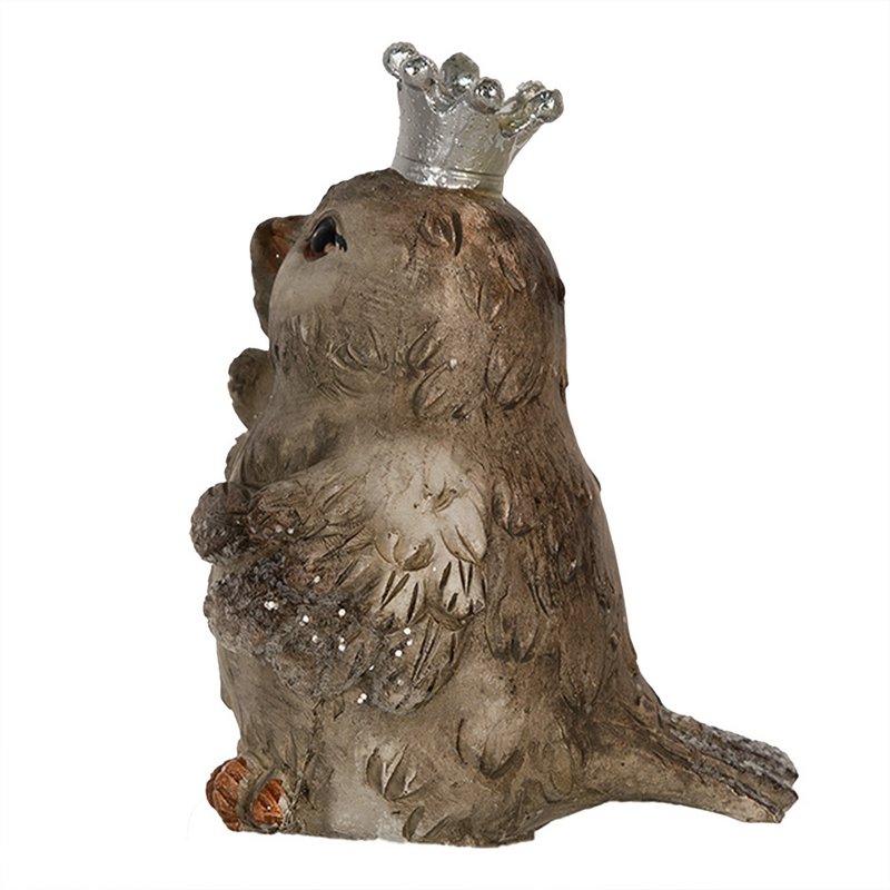 Dekobild Vogel 9 cm Beige Polyresin