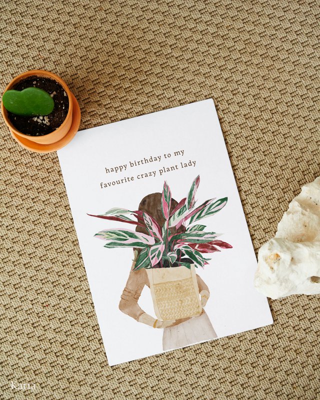 Greeting card - Plant lady