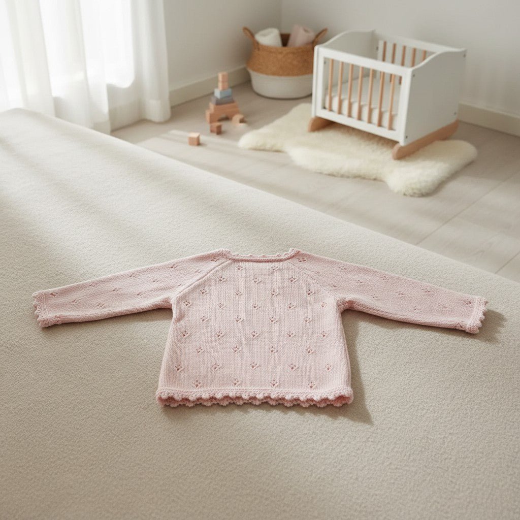 Cardigan per neonato lavorato a maglia Nuvinokids® Rosa tenue