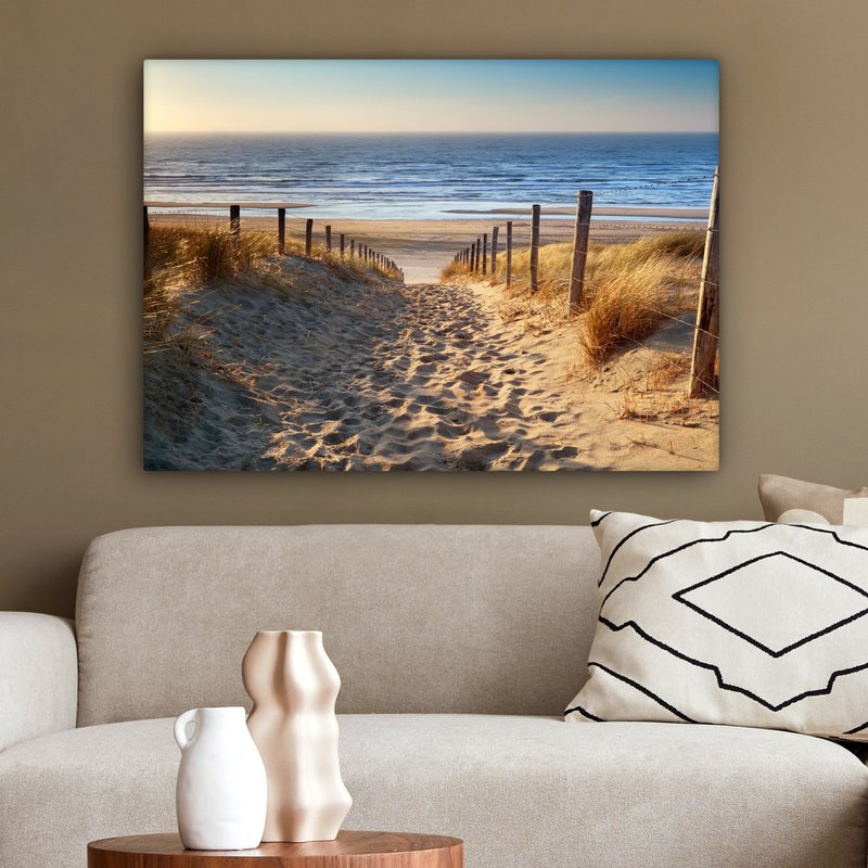 Canvas Maleri - Wall Decoration - Beach - Sea - The Holland - Dunes - Sun
