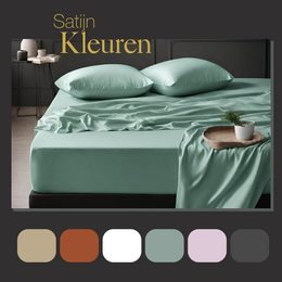 100% Cotton Satin Fitted Sheet Mineral Mint