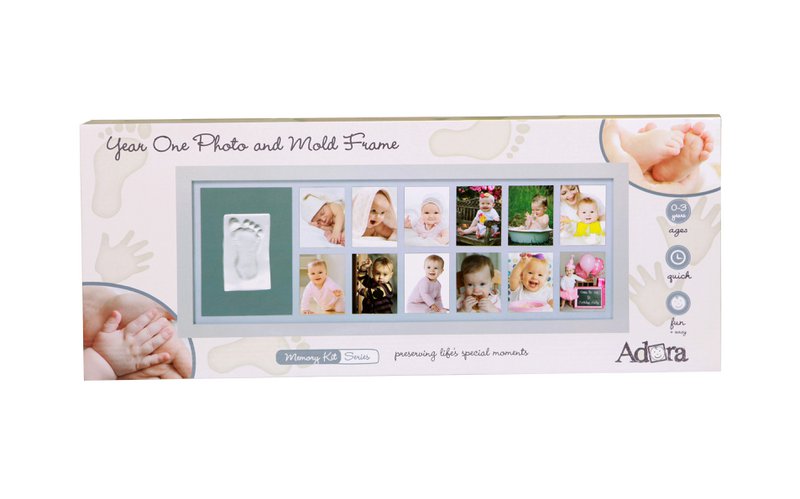 Adora Horizontal Frame – Baby Hand/Footprint & 12 Photos