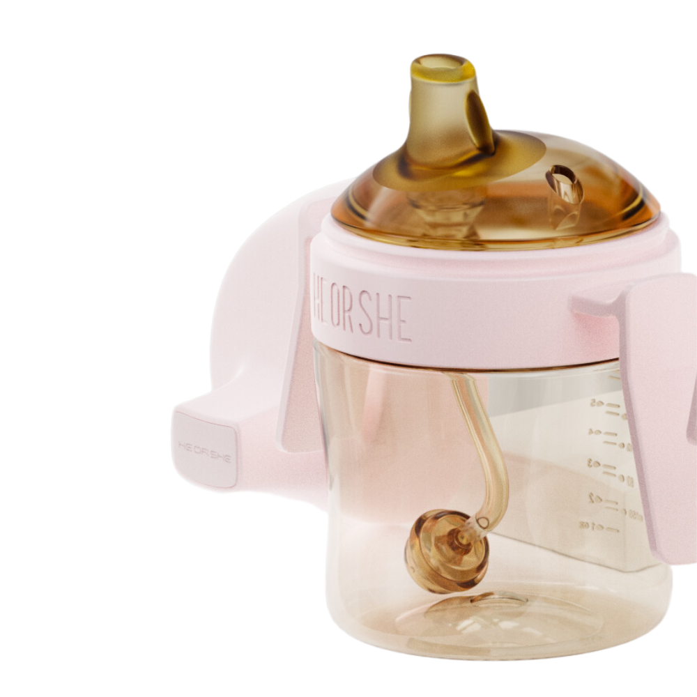 VASO PARA SIPPY HEORSHE CUIDADO DENTAL, 210 ml., 6+ ROSA