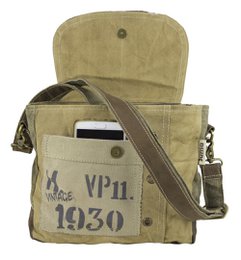Sunsa Damen Messenger Tasche. Kurier Form Umhängetasche. Schultertasche in Vintage Stil. Handtasche aus Canvas ( Segeltuch). Große Crossbody Bag für Frauen.