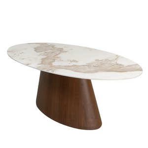 Ellipse Eettafel Keramisch Marmer