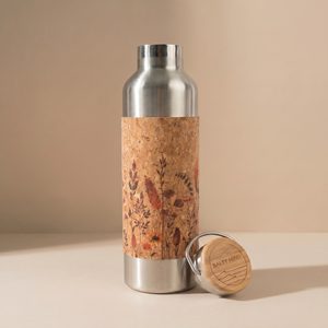 Cork Print Stainless Steel Water Bottle - 750ml Insulated | 2 motifs