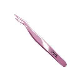 Pink eyelash applicator tool for applying false eyelashes. Curved shape for easy application. Durable and reusable.