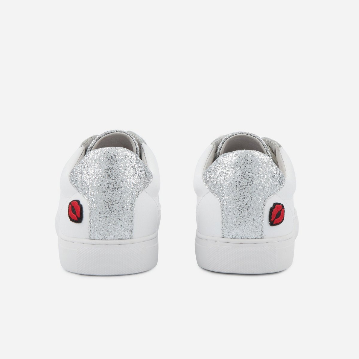 Simone-Blanc/Glitter Argent