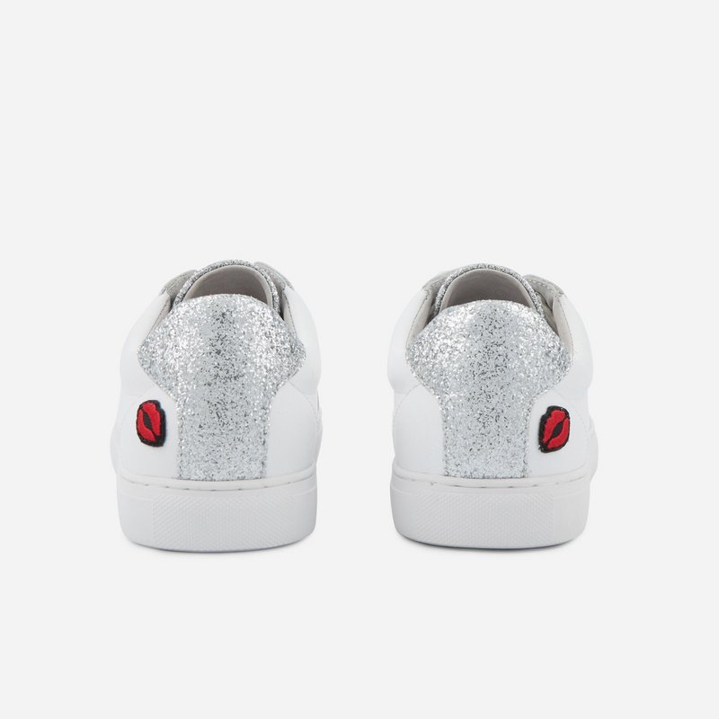 Simone-Blanc/Glitter Argent