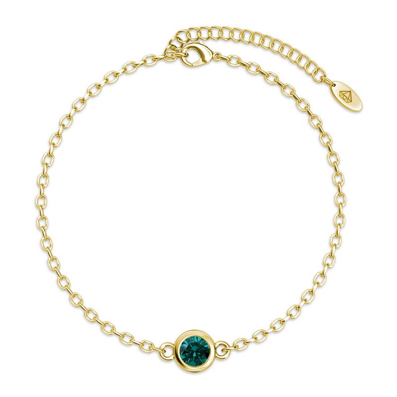 Birth Stone Bracelet - Gold and Green