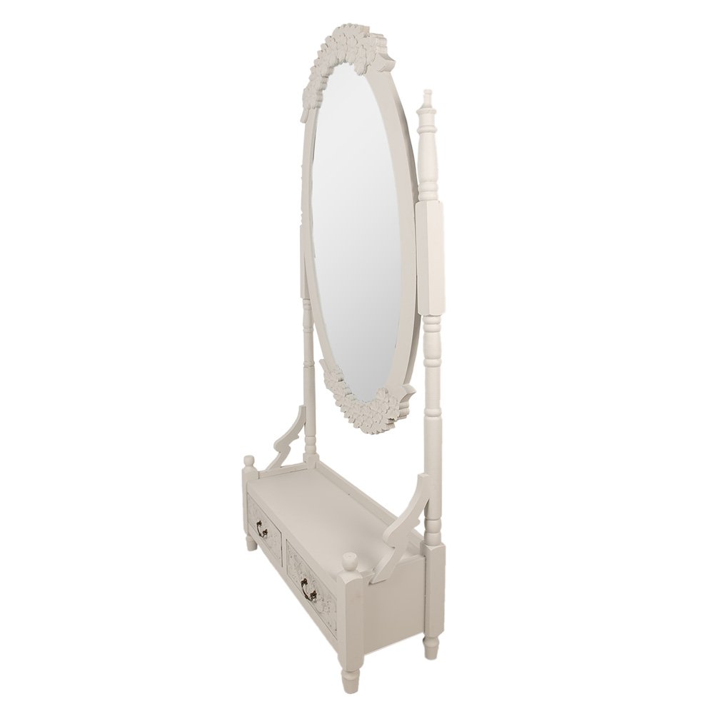 Standing Mirror Gray, MDF and Glass 85x30x180 cm