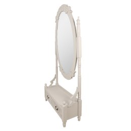 Miroir sur pied Gris, MDF et Verre 85x30x180 cm