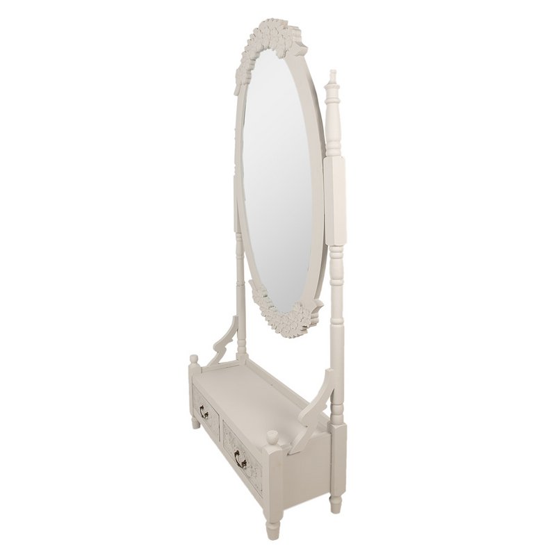Miroir sur pied Gris, MDF et Verre 85x30x180 cm