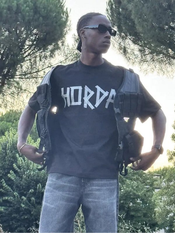 T-shirt Boxy Fit Taped 100% Cotone Made in Italy