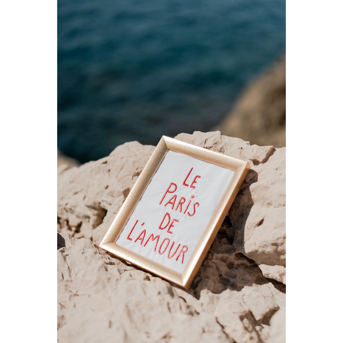 Paris in embroidered cotton frame