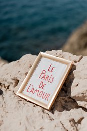 Paris in embroidered cotton frame
