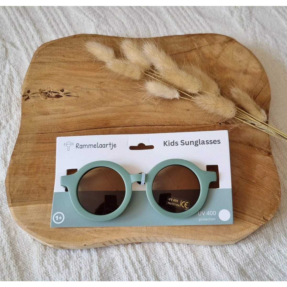 Lunettes de soleil bébé et enfant UV400 rondes - Sauge