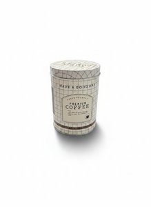 Aufbewahrungsbehälter aus Metall mit Kaffee-Print – Premium