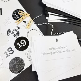 Calendario dell'Avvento nero/bianco
