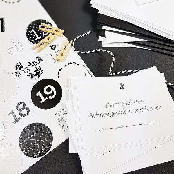 Adventskalender sort/hvid