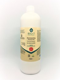 Large bottle of organic, fragrance-free shampoo with 1000ml capacity.