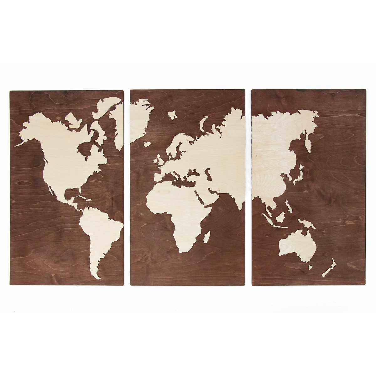 Mapamundi de madera, Mapa mural de madera, Mapamundi