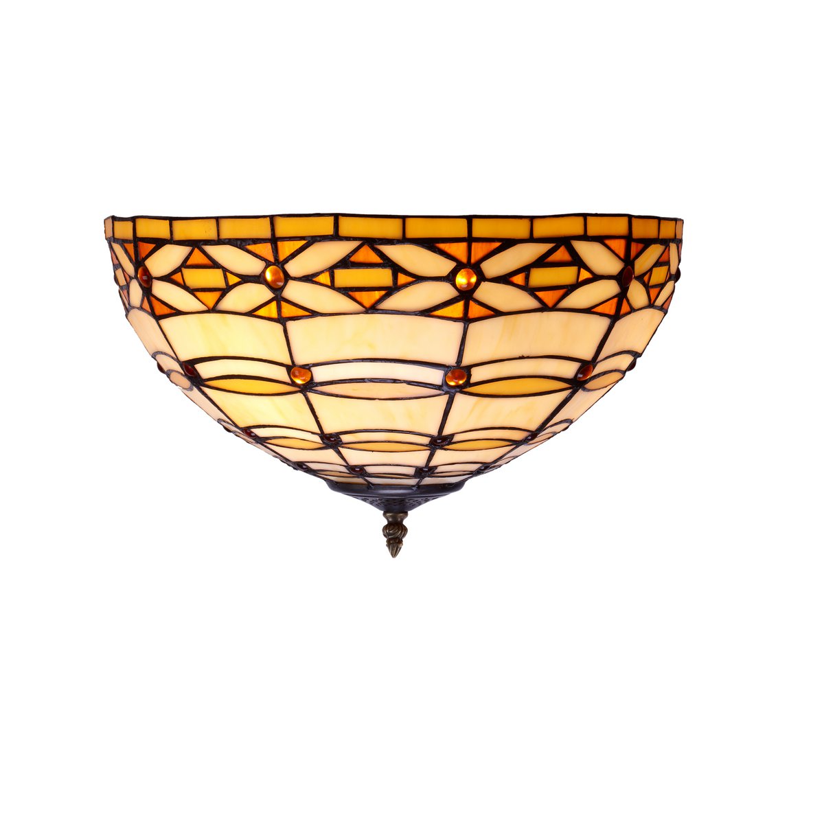 Grotere plafondlamp Tiffany diameter 40cm Ivoor Serie LG225200