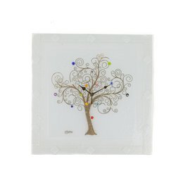 Square wall watch in Murano glass, favor gift idea, golden gold decoration