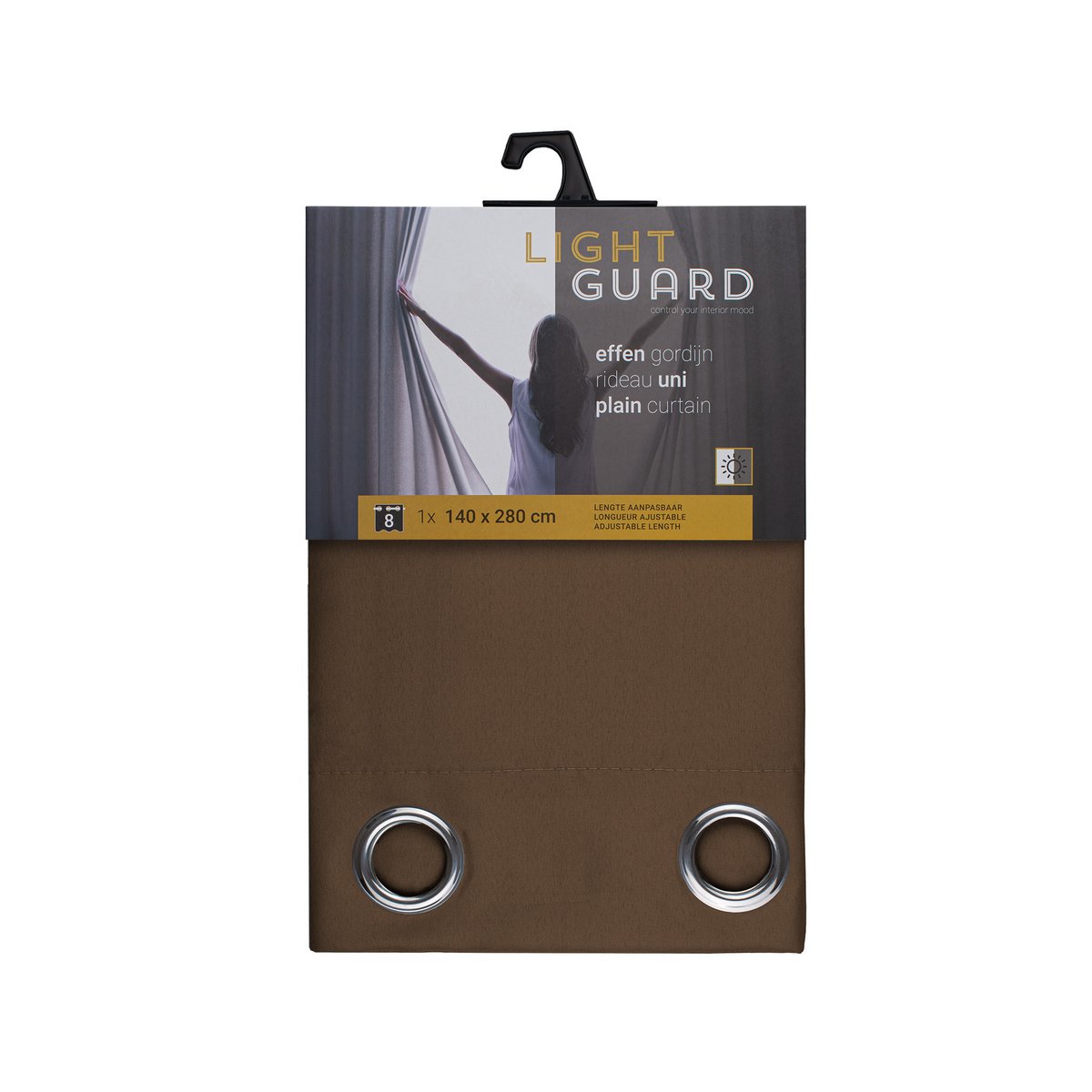 Light Guard Kant-en-Klaar Gordijn - Lichtdoorlatend - Lengte aanpasbaar - met ringen - 140x280cm 