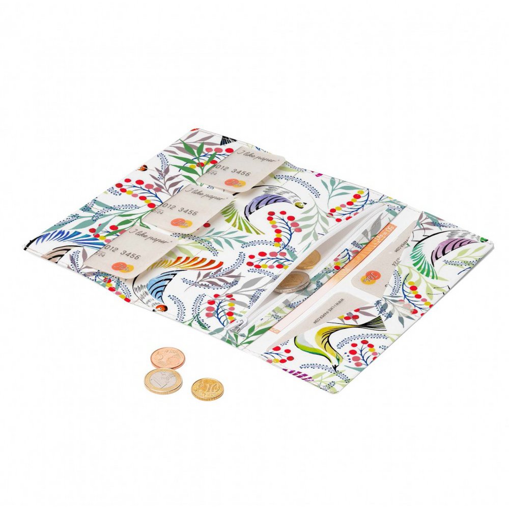 FLORALITY BIRD Tyvek® Cardboard Wallet XL / Clutch Wallet