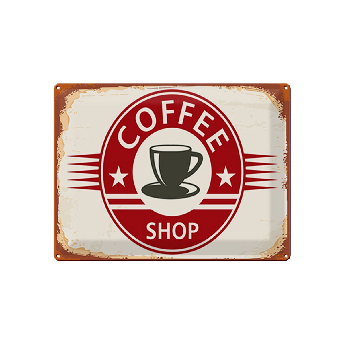 Tin Sign Retro 40x30cm Coffee Shop Coffee Cup