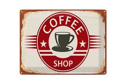 Tin Sign Retro 40x30cm Coffee Shop Coffee Cup