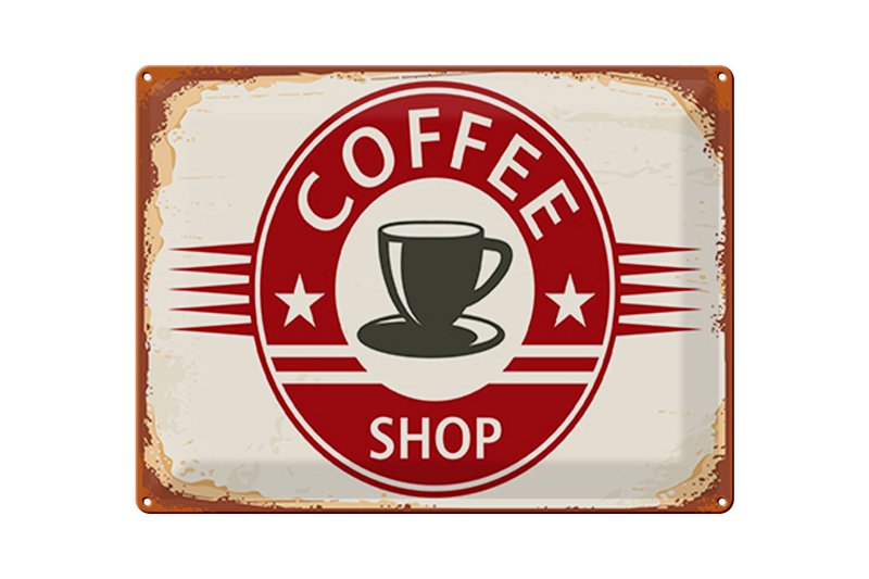 Tin Sign Retro 40x30cm Coffee Shop Coffee Cup