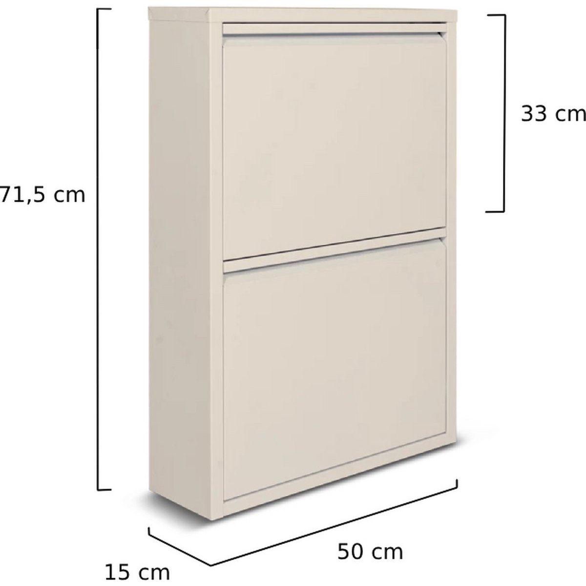 Metal shoe cabinet 2 doors | Matte white