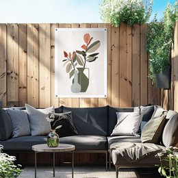 Garden poster Garden poster Vase with leafy branches 80x60