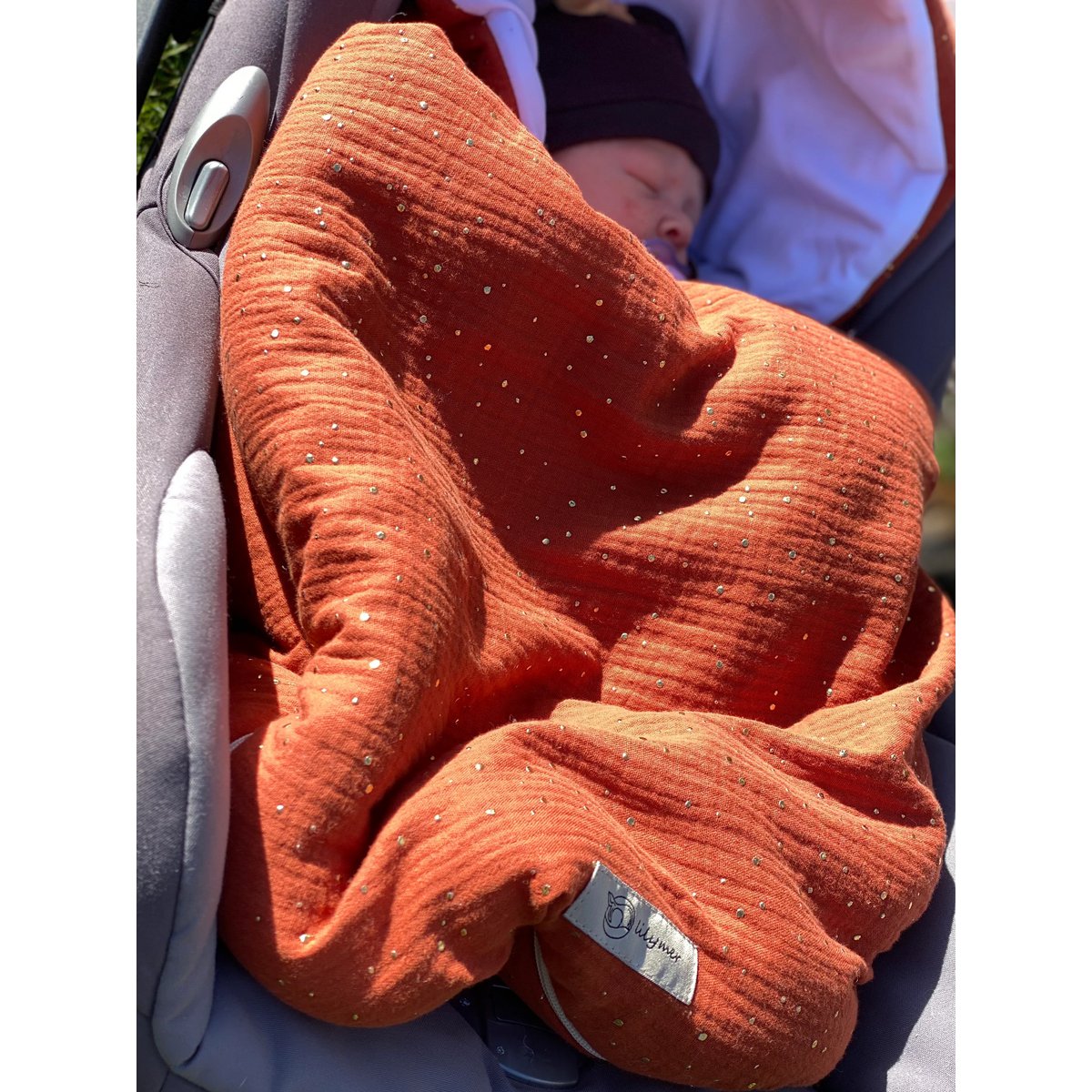 Bio-Baby-Fußsack aus Musselin, Öko-Tex, Gots-zertifiziert: Kinderwagen- und Autositz-Schlafsack