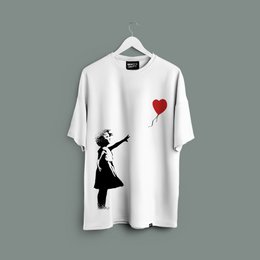 Banksy's Graffiti T-shirt Unisex - Girl With Red Balloon