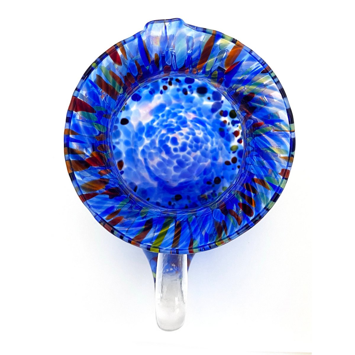 1 CARAFFA CLÁSICA EN VIDRIO HANDO EN LÍNEA MANO CON MURRINE DI MURANO, LÍNEA "I COLORI DI MURANO" 1000 ml. Hecho en Italia