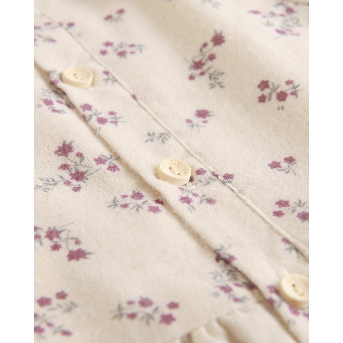 Beige girl's dress with ruffles and pink lace P77-11604131