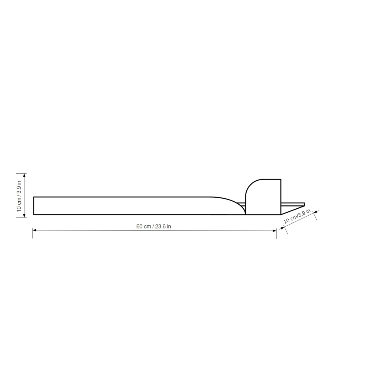 Metal wall shelf BAUHAUS, white, beige, black