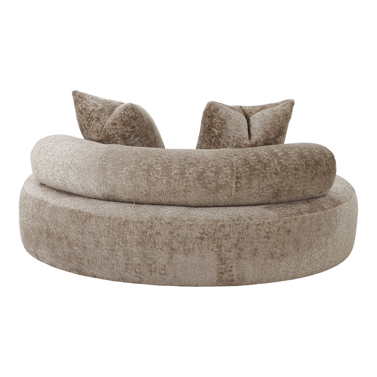 Cairo Daybed - Daybed with 2 pillows in chenille, round, natural, HN1251
